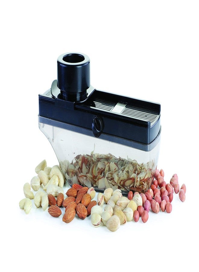 KIDINGTON Adjustable Stainless Steel Blades with Plastic Container, Fruit and Vegetable Compact Dry Fruit Plastic Cutter Slicer with Holder and Container - Multicolor - Image 2